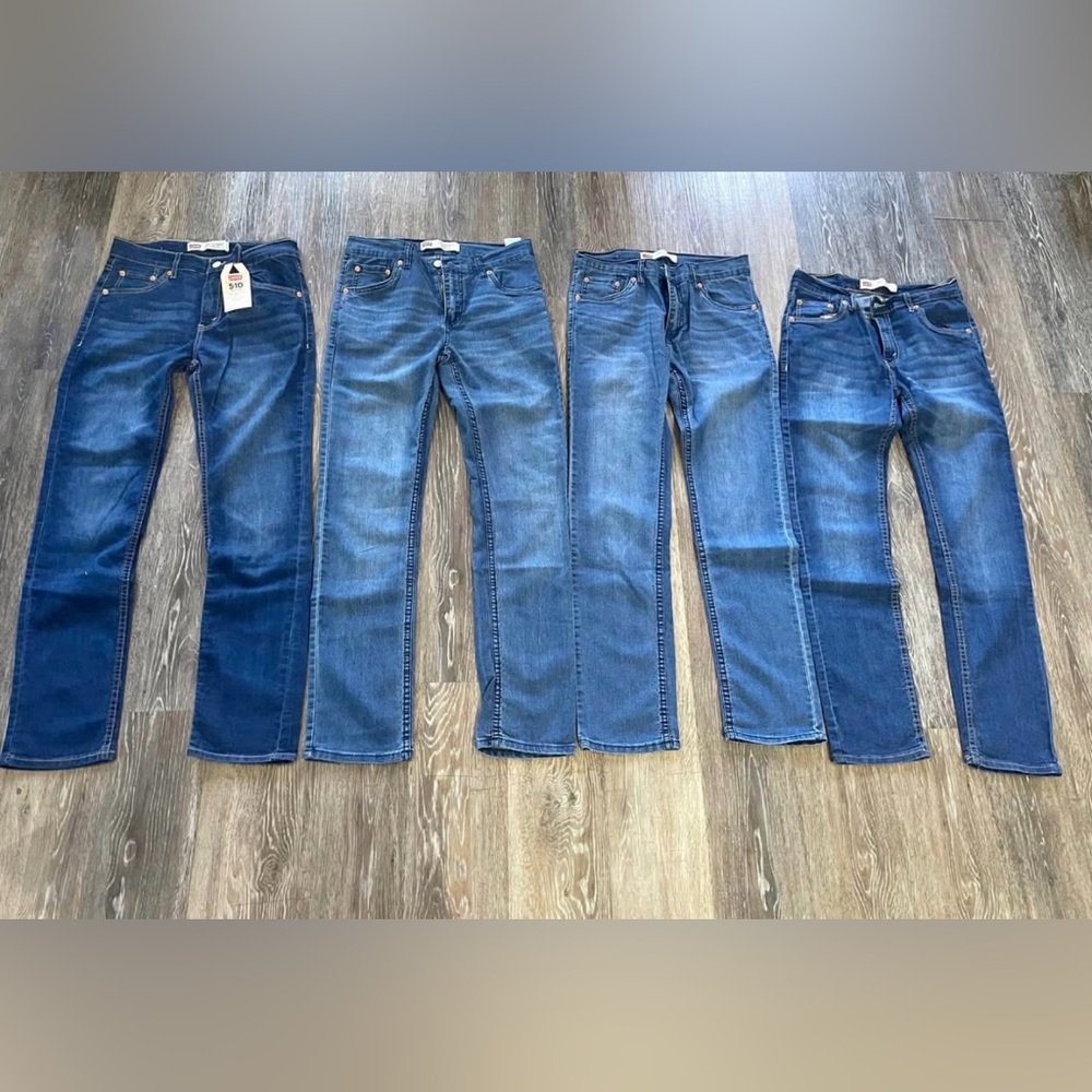 Levi's 510 teens/size 16 Straight Leg Jeans in Blue Denim x4